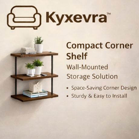 Kyxevra™ Compact Corner Shelf – Wall-Mounted Storage Solution