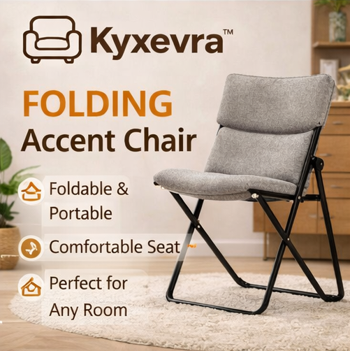 Kyxevra™ Folding Accent Chair – Lightweight Portable Seating
